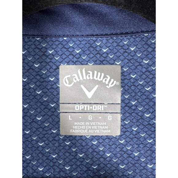 CALLAWAY OPTI-DRI GOLF GOLFCORE MENS TECHNICAL PATTERN LIGHTWEIGHT POLO LARGE - Picture 3 of 6